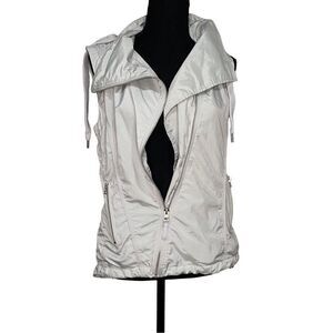 Silver Gray Mondetta Polyester Asymmetric Zip Up Vest